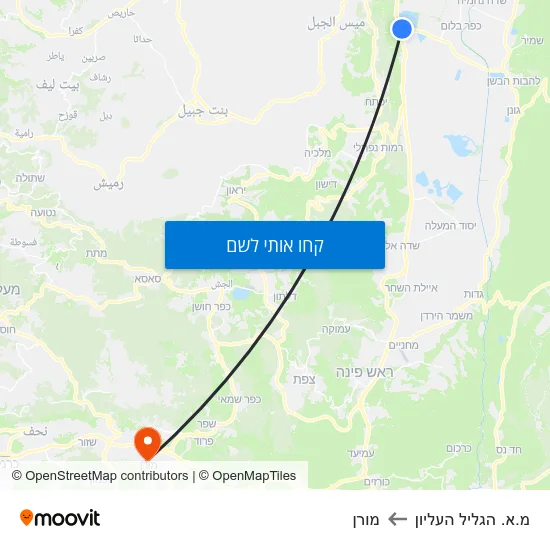 מפת מ.א. הגליל העליון למורן