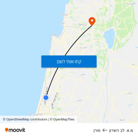 מפת מ.א. לב השרון למורן