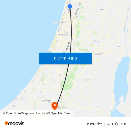 מפת מ.א. לב השרון לחצרים