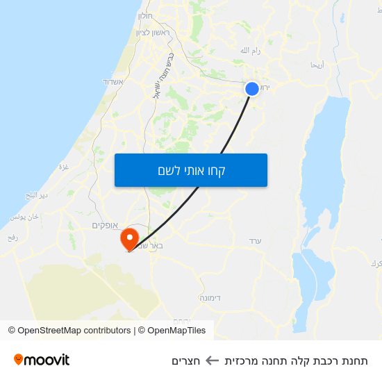 מפת תחנת רכבת קלה תחנה מרכזית לחצרים