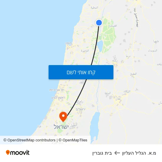 מפת מ.א. הגליל העליון לבית גוברין