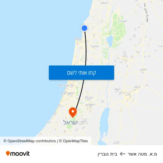 מפת מ.א. מטה אשר לבית גוברין