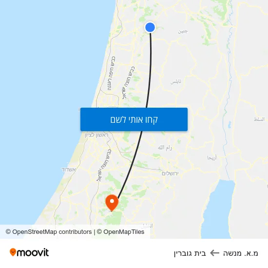 מפת מ.א. מנשה לבית גוברין