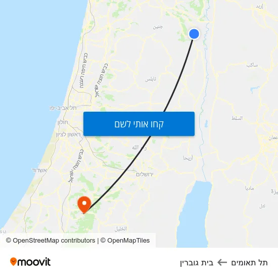 מפת תל תאומים לבית גוברין