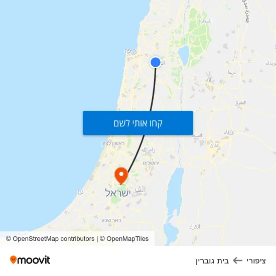 מפת ציפורי לבית גוברין