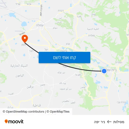 מפת מסילות לניר יפה