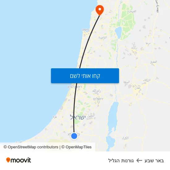 מפת באר שבע לגורנות הגליל