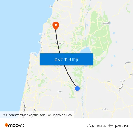 מפת בית שאן לגורנות הגליל