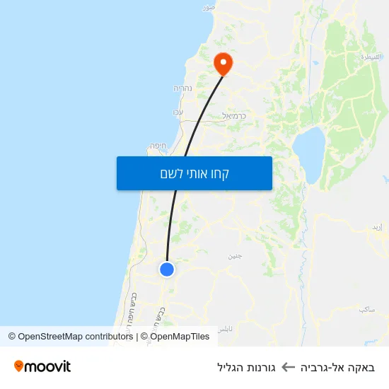 מפת באקה אל-גרביה לגורנות הגליל