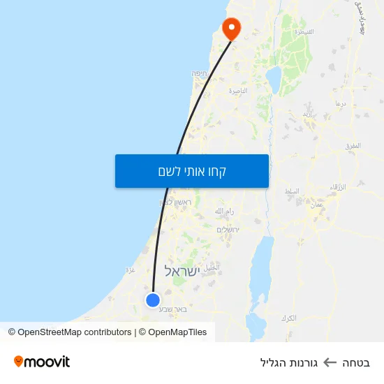 מפת בטחה לגורנות הגליל
