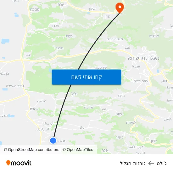 מפת ג'ולס לגורנות הגליל