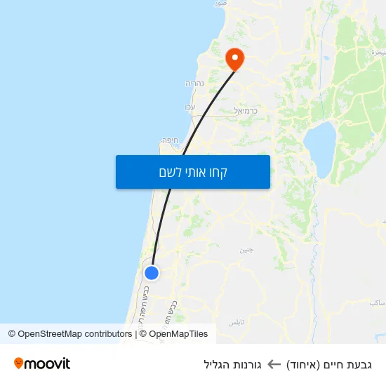מפת גבעת חיים (איחוד) לגורנות הגליל