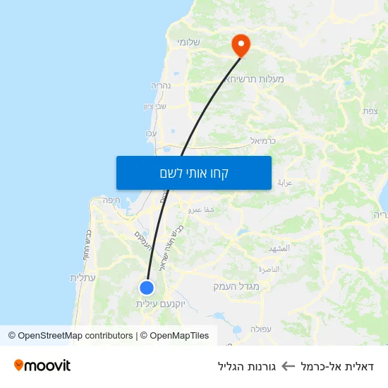 מפת דאלית אל-כרמל לגורנות הגליל