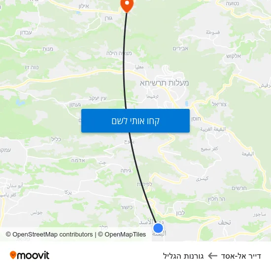 מפת דייר אל-אסד לגורנות הגליל