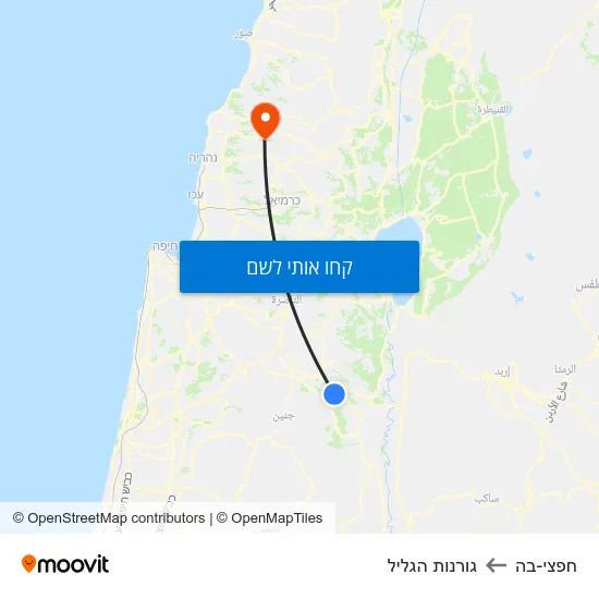 מפת חפצי-בה לגורנות הגליל