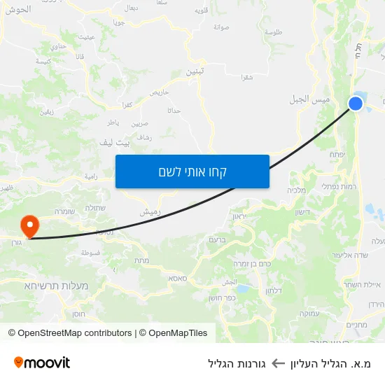 מפת מ.א. הגליל העליון לגורנות הגליל