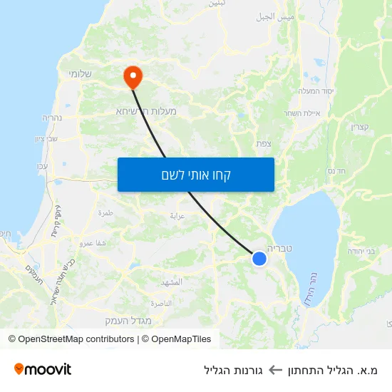 מפת מ.א. הגליל התחתון לגורנות הגליל