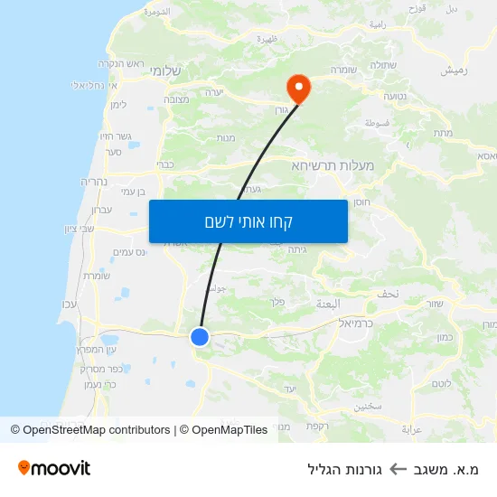 מפת מ.א. משגב לגורנות הגליל