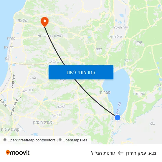 מפת מ.א. עמק הירדן לגורנות הגליל