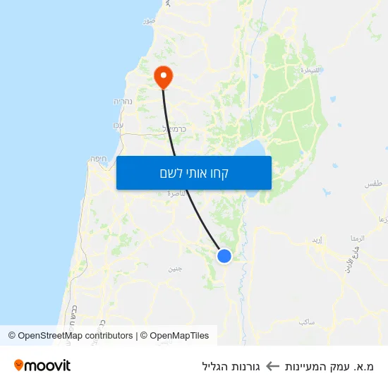 מפת מ.א. עמק המעיינות לגורנות הגליל