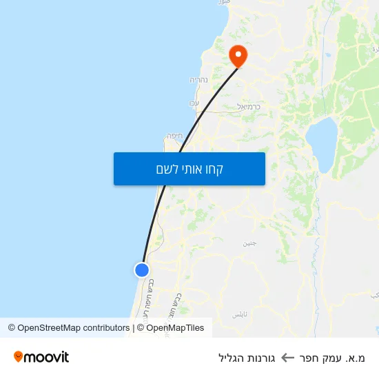 מפת מ.א. עמק חפר לגורנות הגליל