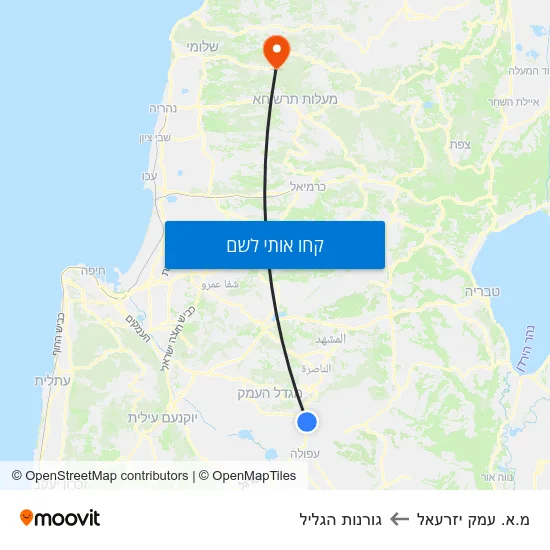 מפת מ.א. עמק יזרעאל לגורנות הגליל