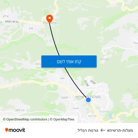 מפת מעלות-תרשיחא לגורנות הגליל