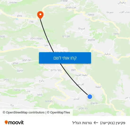 מפת פקיעין (בוקייעה) לגורנות הגליל