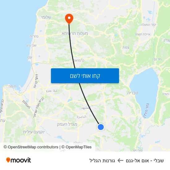 מפת שבלי - אום אל-גנם לגורנות הגליל