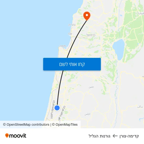 מפת קדימה-צורן לגורנות הגליל