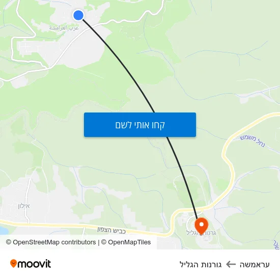מפת עראמשה לגורנות הגליל