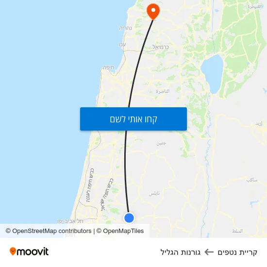 מפת קריית נטפים לגורנות הגליל
