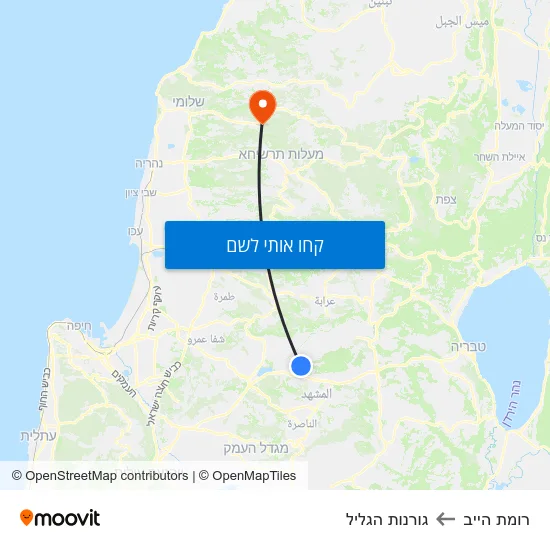 מפת רומת הייב לגורנות הגליל