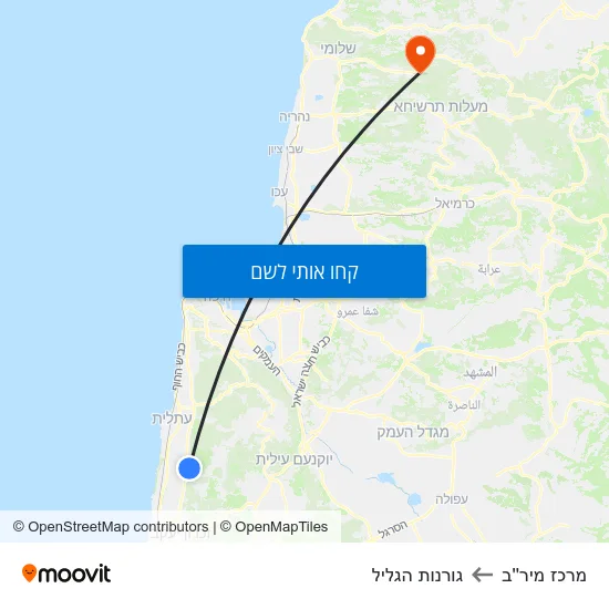 מפת מרכז מיר''ב לגורנות הגליל