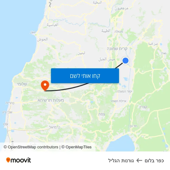 מפת כפר בלום לגורנות הגליל