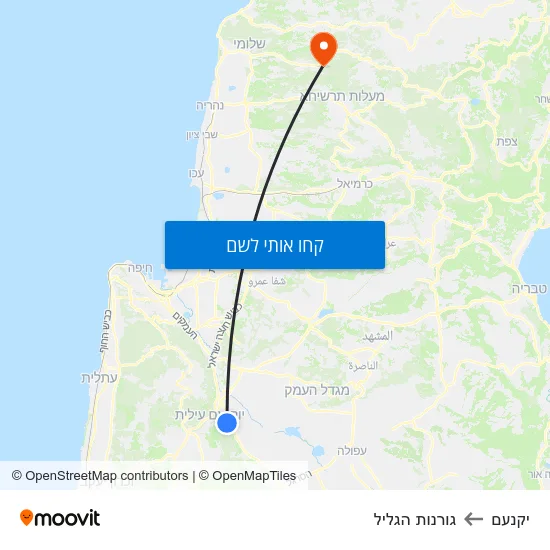 מפת יקנעם לגורנות הגליל