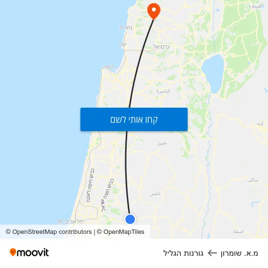 מפת מ.א. שומרון לגורנות הגליל