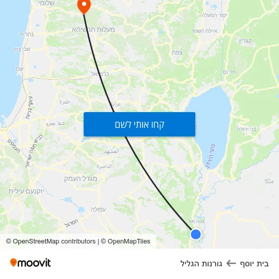מפת בית יוסף לגורנות הגליל
