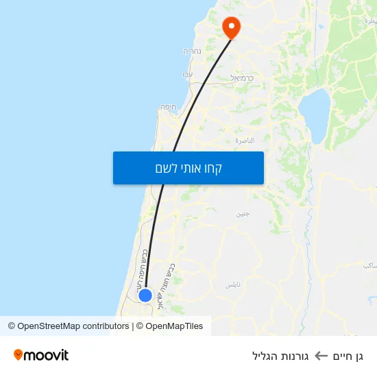 מפת גן חיים לגורנות הגליל