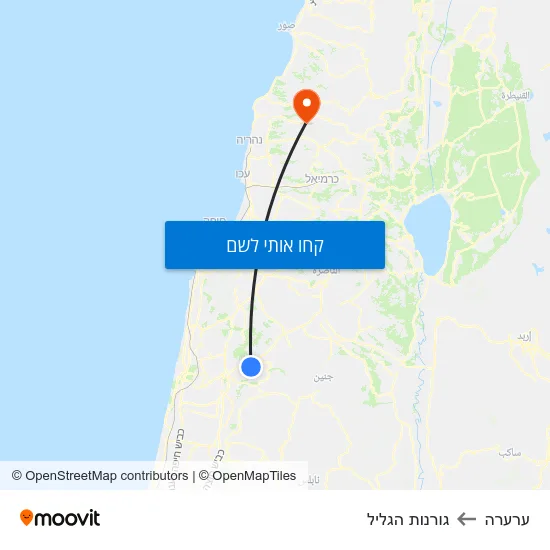 מפת ערערה לגורנות הגליל