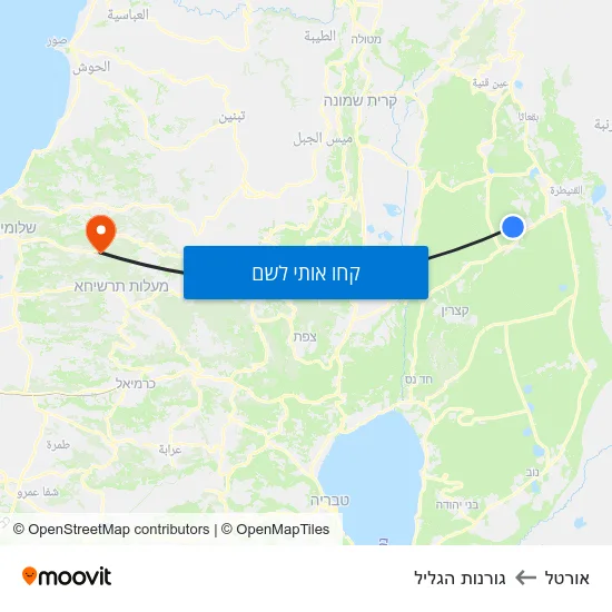 מפת אורטל לגורנות הגליל