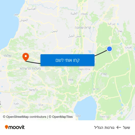 מפת שעל לגורנות הגליל