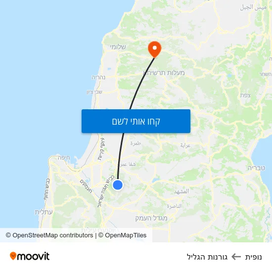 מפת נופית לגורנות הגליל