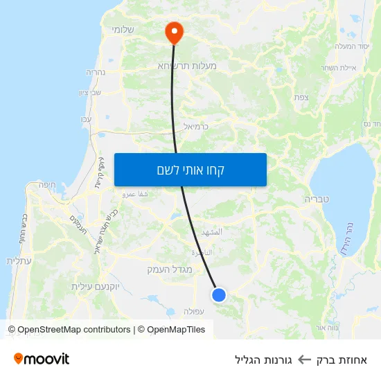 מפת אחוזת ברק לגורנות הגליל