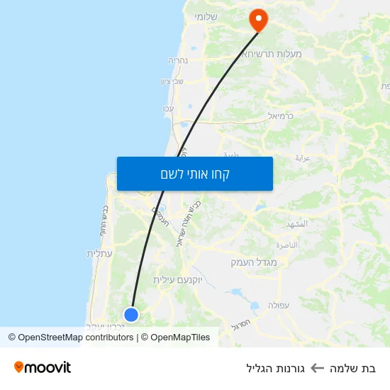 מפת בת שלמה לגורנות הגליל