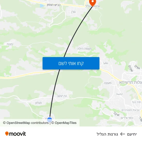 מפת יחיעם לגורנות הגליל