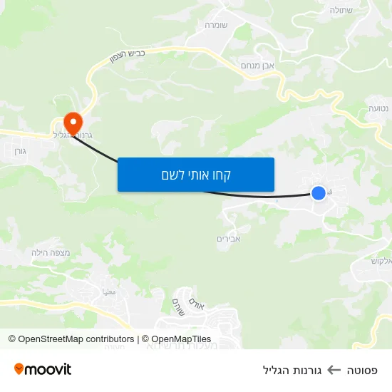 מפת פסוטה לגורנות הגליל