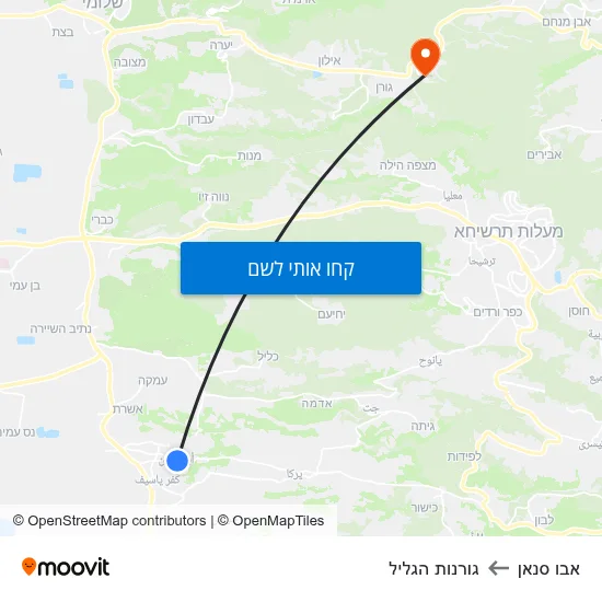 מפת אבו סנאן לגורנות הגליל