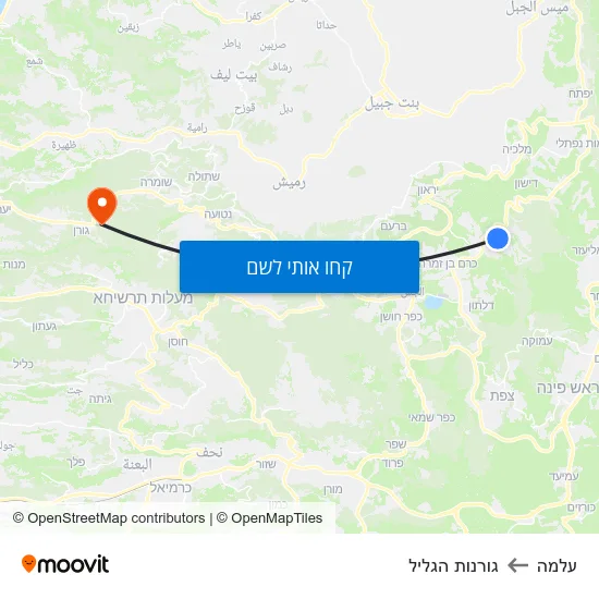 מפת עלמה לגורנות הגליל