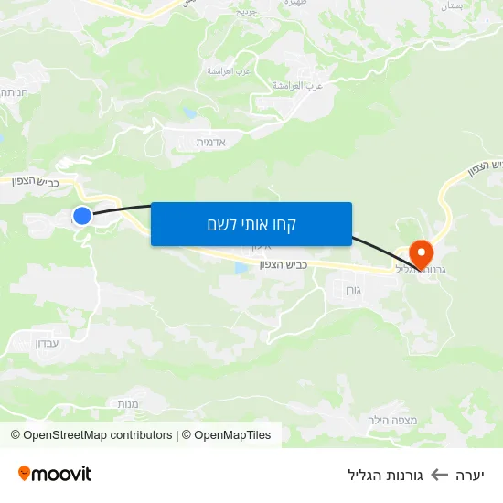 מפת יערה לגורנות הגליל